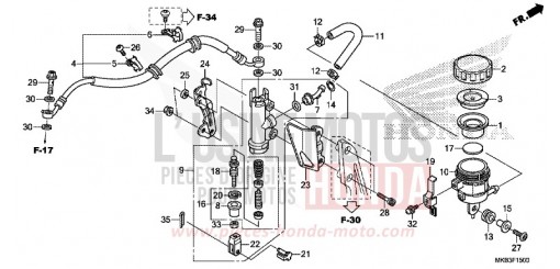 REAR BRAKE MASTER CYLINDER (CBR1000RR/S) CBR1000RRG de 2016